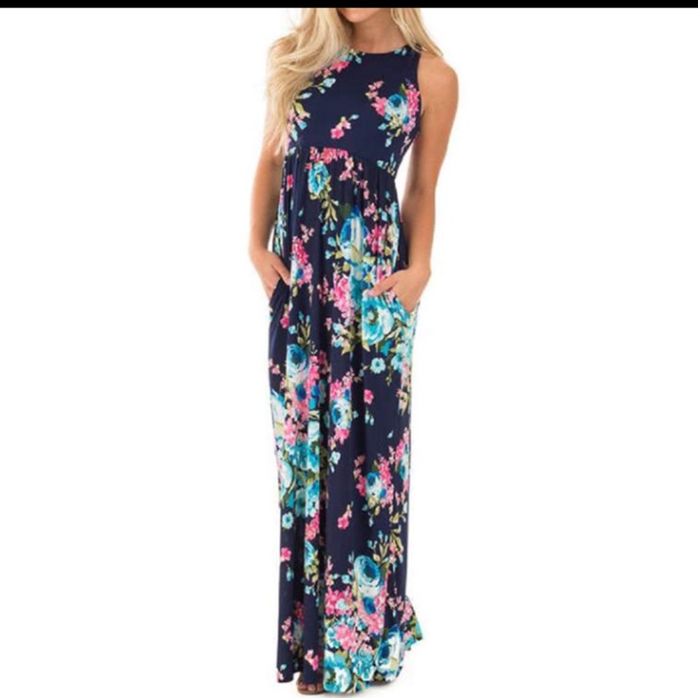 Floral Maxi Sleeveless Dress